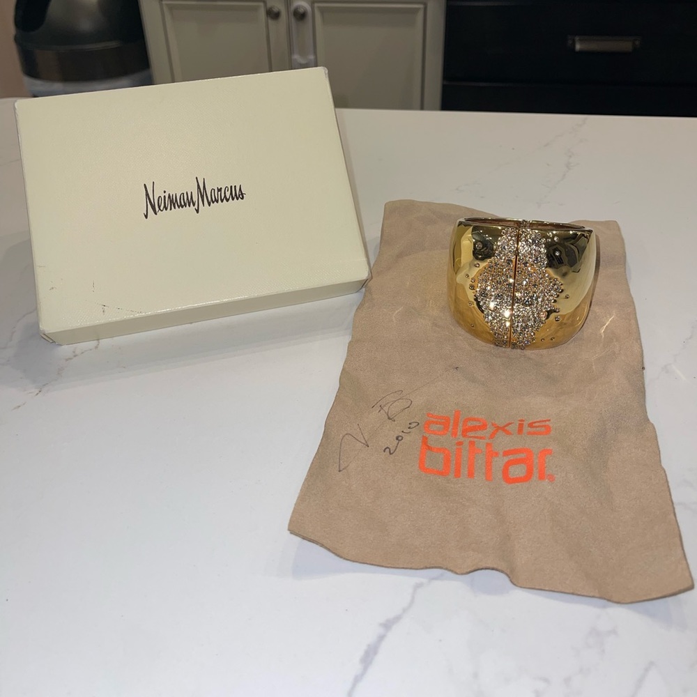 Alexis Bittar Gold Sparkle Cuff Bracelet
